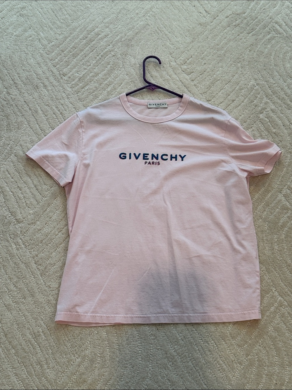 Givenchy Pale Pink Tee with Navy Logo